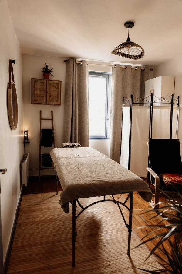 Détails du salon - huiles et serviettes